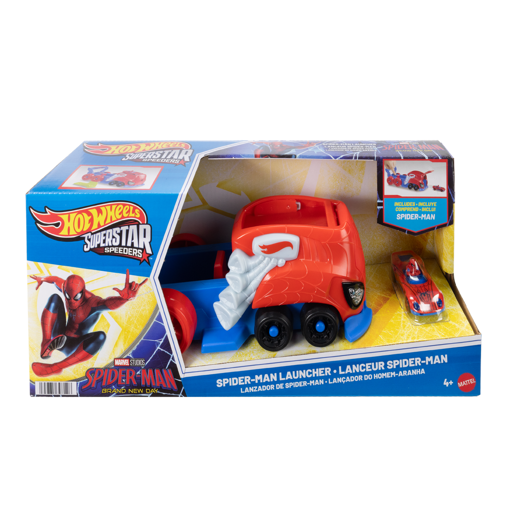 Hot Wheels Superstar Speeders Spider-Man Launcher Playset Age 4+ JNL05
