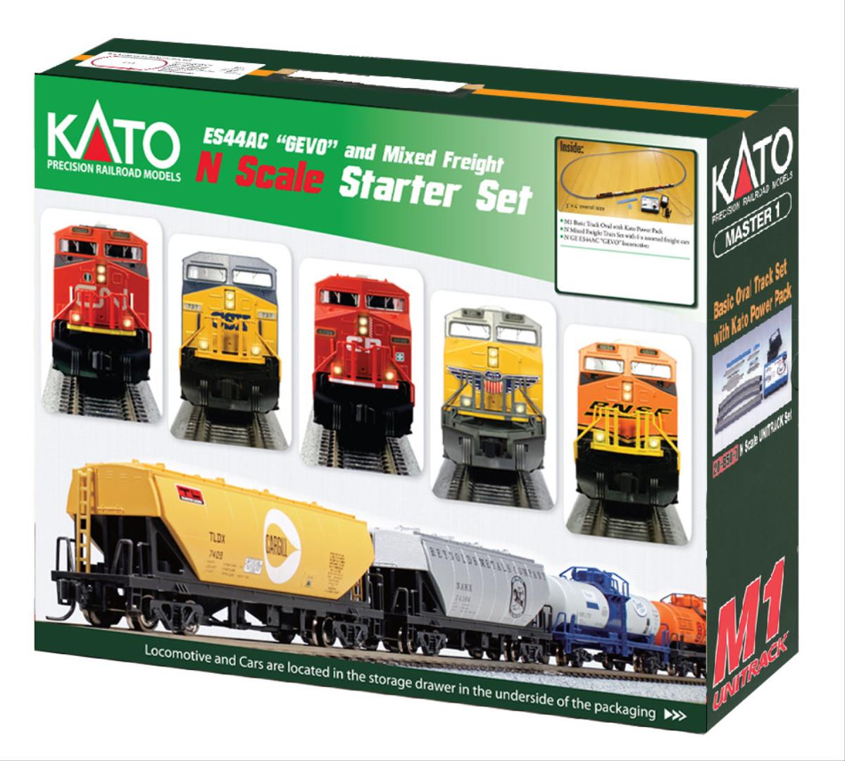 Kato 106-0020 Canadian National GE ES44AC Freight Starter Set N Gauge