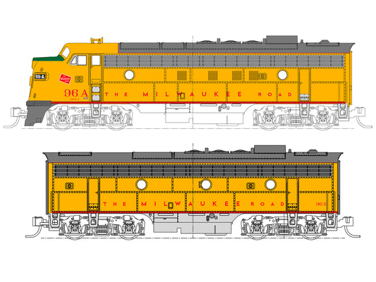 Kato FP7A/B Set (2) Milwaukee Rd Olympian Hiawatha K106-0432 N Gauge