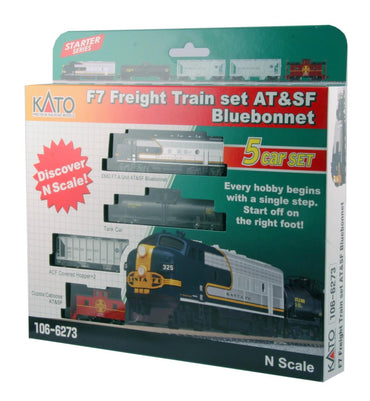 Kato AT&SF Bluebonnet EMD F7 Freight Train Set (DCC-Fitted) K106-6273-DCC Gauge