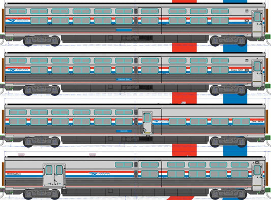 Kato Viewliner II Coach Set (4) Amtrak PhIII K106-8004 N Gauge