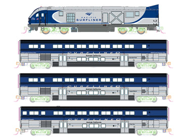 Kato Amtrack SC-44 Surfliner 4 Car Train Pack (DCC-Fitted) K106-9001-DCC N Gauge