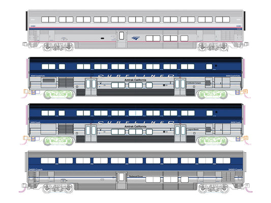 Kato Amtrack Surfliner 4 Car Add on Set K106-9002 N Gauge