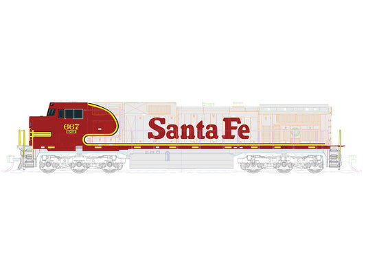 Kato C44-9W EMD BNSF Warbonnet 667 (DCC-Fitted) K176-3516-DCC N Gauge