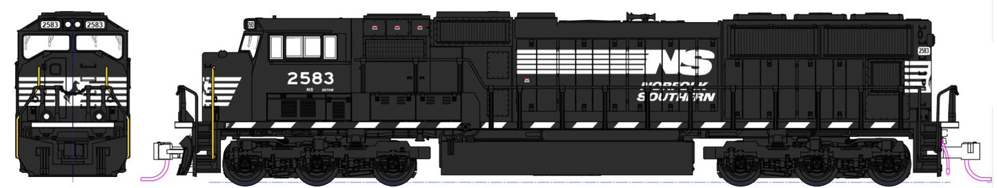 Kato EMD SD70M Flat Radiator Norfolk Southern 2586 (DCC-Fitted) K176-7614-DCC N Gauge