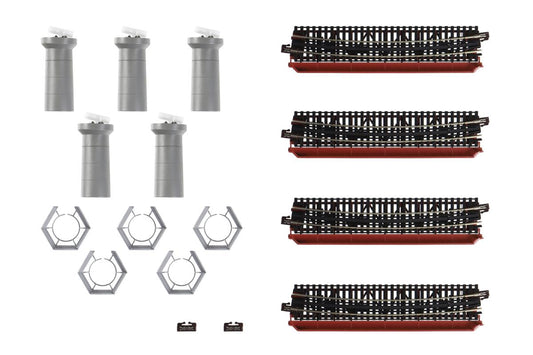 Kato Unitrack (R481-60) Single Deck Curved Girder Bridge Red N Gauge 20-824