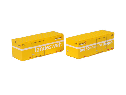 Kato 23-591A  RhB Swiss Post Container Set (2) N Gauge