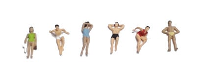 Kato Japanese Sun Bathers (6) Figure Set N Gauge 24-218