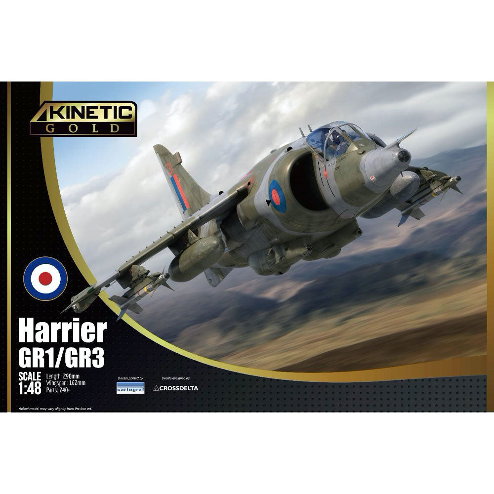 Kinetic 48060 BAe Harrier GR.1/3 1:48 Plastic Model Aircraft Kit