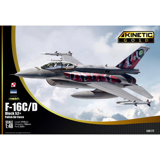 Kinetic 48172 F-16C/D Block 52+ Gold Series 1:48 Model Kit