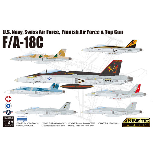 Kinetic 48185 F/A-18C USN, Top Gun, Swiss & Finish Air Force 1:48 Model Kit