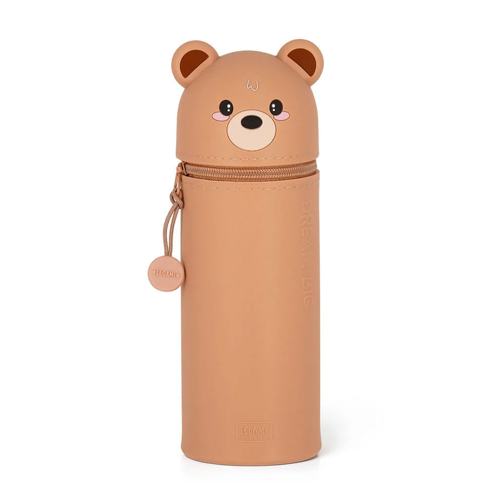 Legami 2-in-1 Soft Silicone Pencil Case - Kawaii Teddy Bear