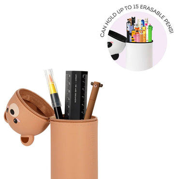 Legami 2-in-1 Soft Silicone Pencil Case - Kawaii Teddy Bear