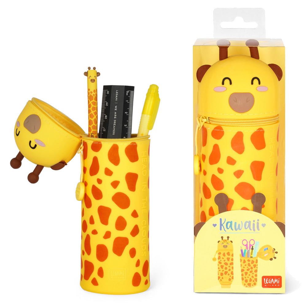 Legami 2-in-1 Soft Silicone Pencil Case - Kawaii Giraffe