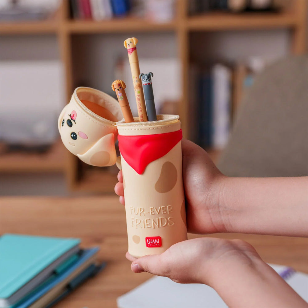 Legami Fur-Ever Friends Golden Retriever Kawaii 2-in-1 Silicone Pencil Case 2026