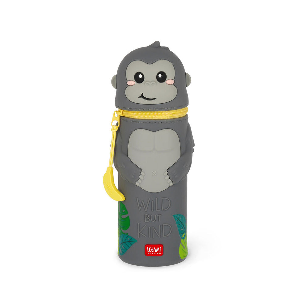 Legami Kawaii - 2-In-1 Silicone Pencil Case - Gorilla