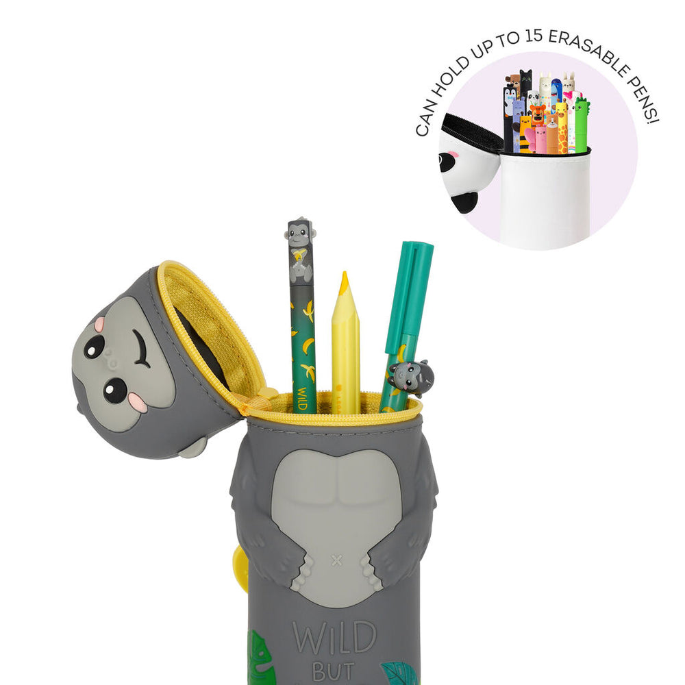 Legami Kawaii - 2-In-1 Silicone Pencil Case - Gorilla