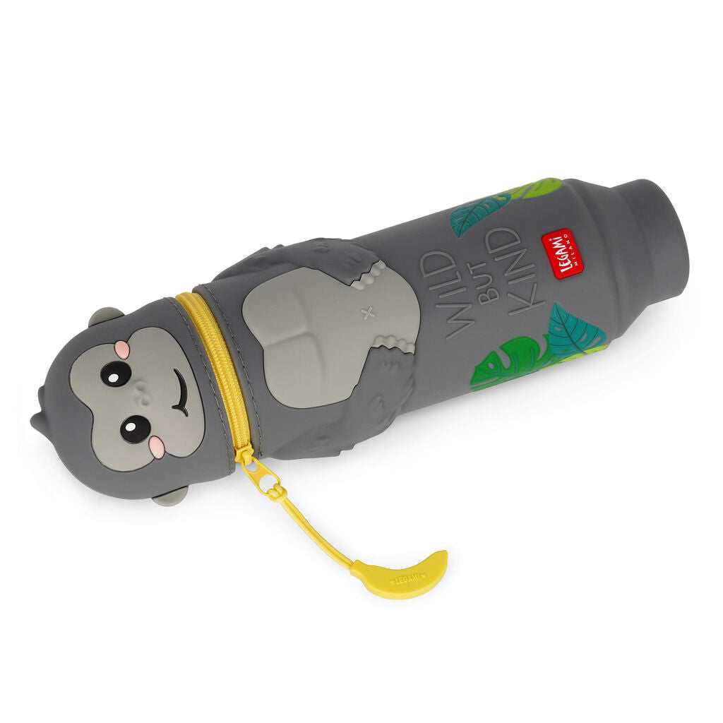 Legami Kawaii - 2-In-1 Silicone Pencil Case - Gorilla - image 4