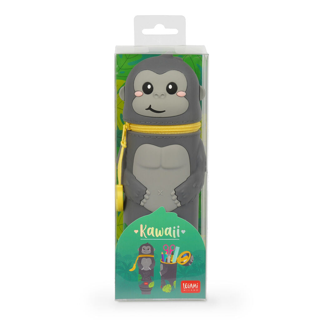 Legami Kawaii - 2-In-1 Silicone Pencil Case - Gorilla - image 5