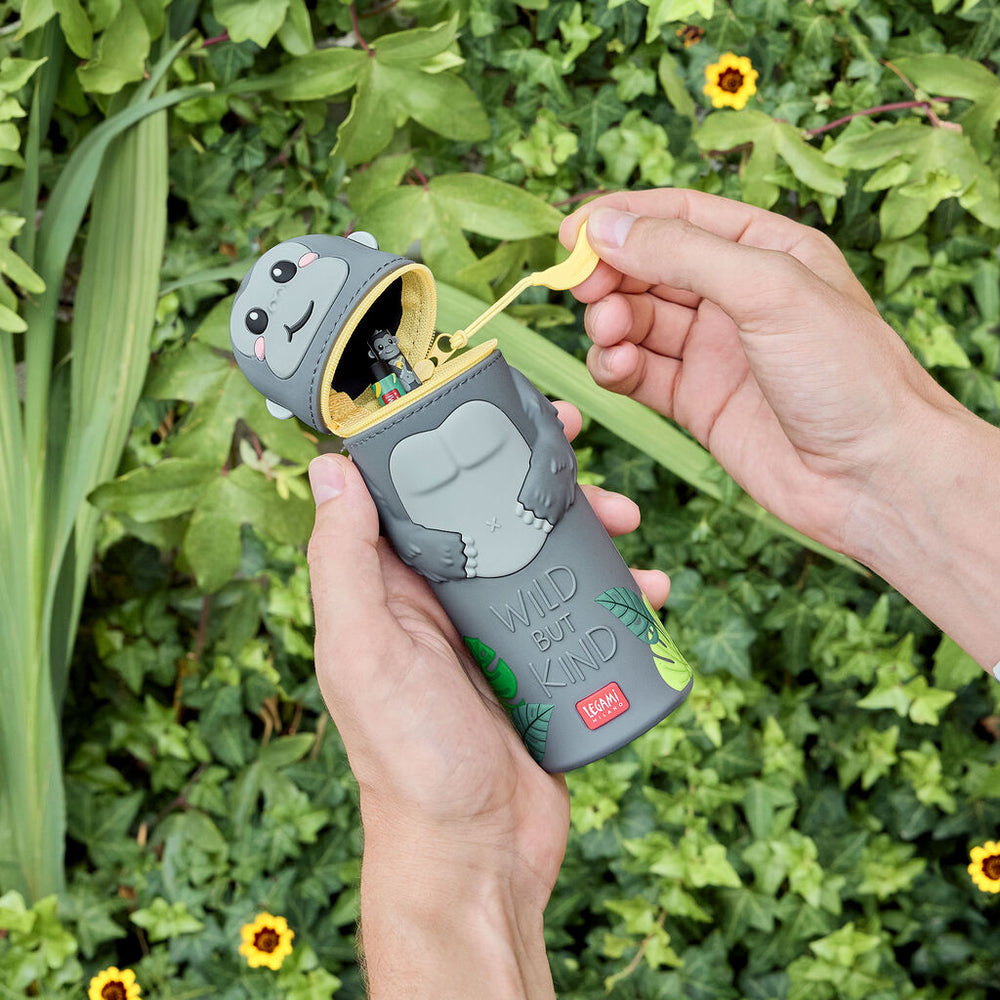 Legami Kawaii - 2-In-1 Silicone Pencil Case - Gorilla