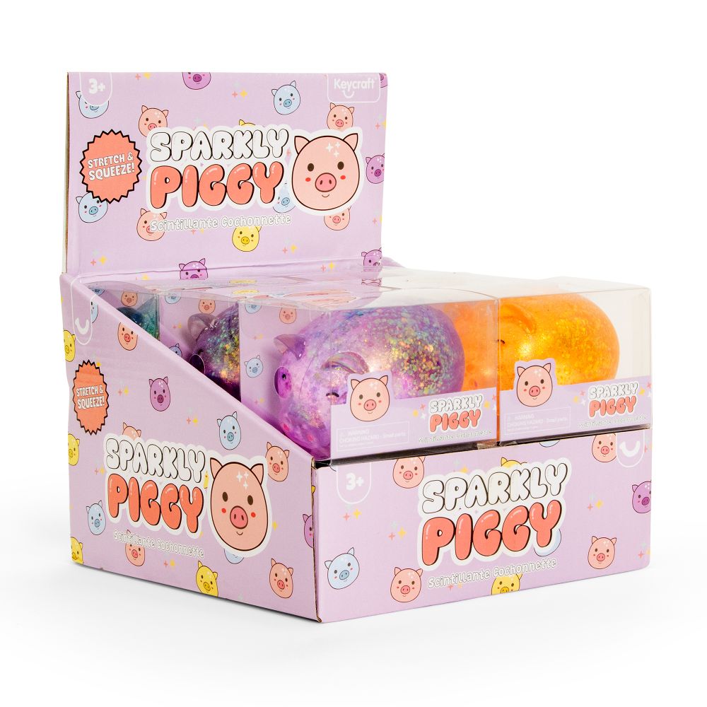Squishy Sparkly Piggy Sensory Toy Keycraft - image 10