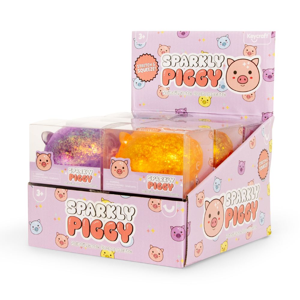 Squishy Sparkly Piggy Sensory Toy Keycraft