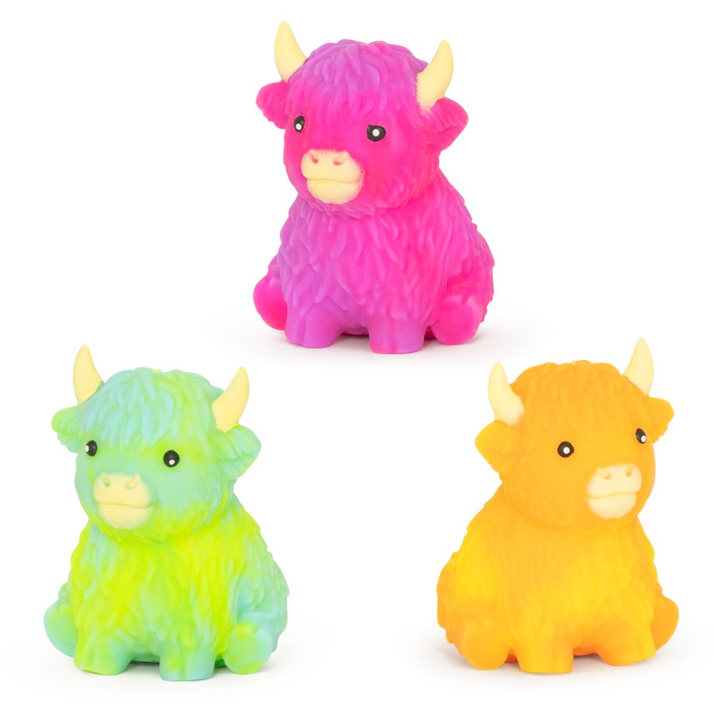 Squishy Rainbow Highland Cow Sensory Toy Keycraft (Assorted)