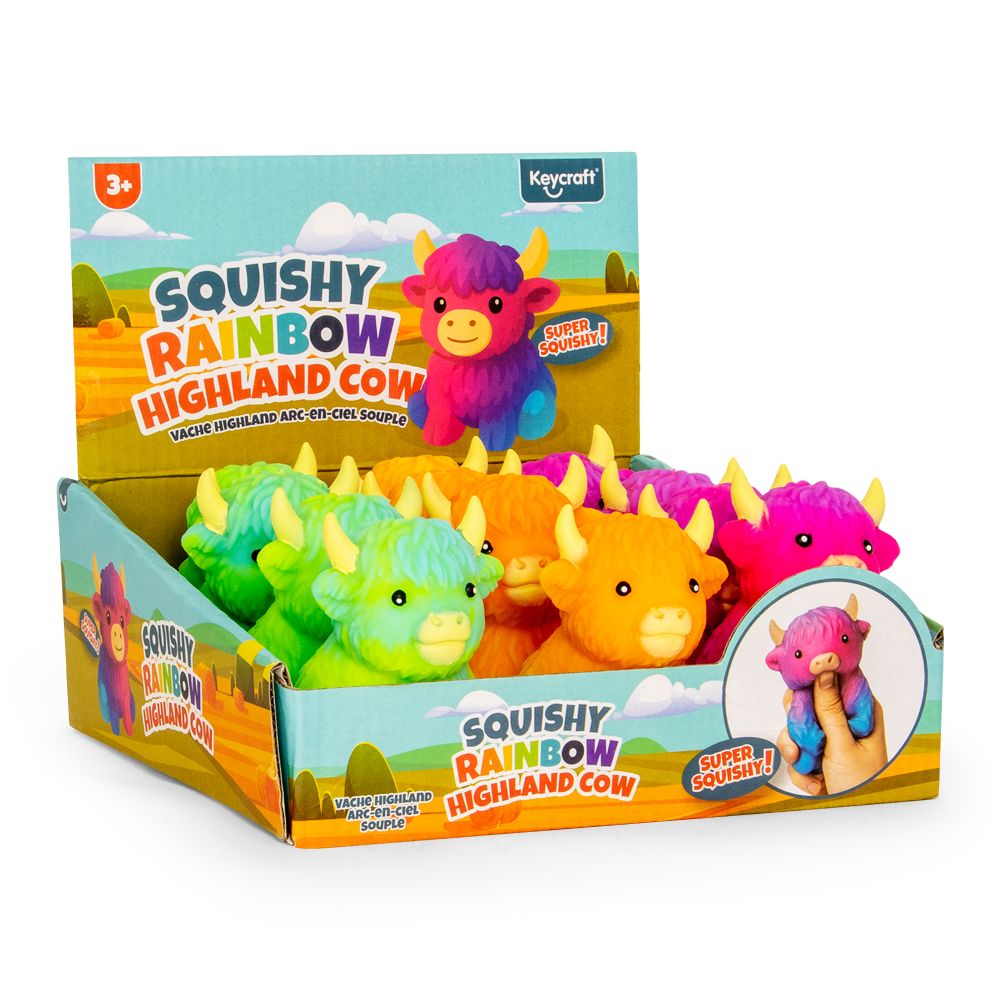 Squishy Rainbow Highland Cow Sensory Toy Keycraft (Assorted) - image 7