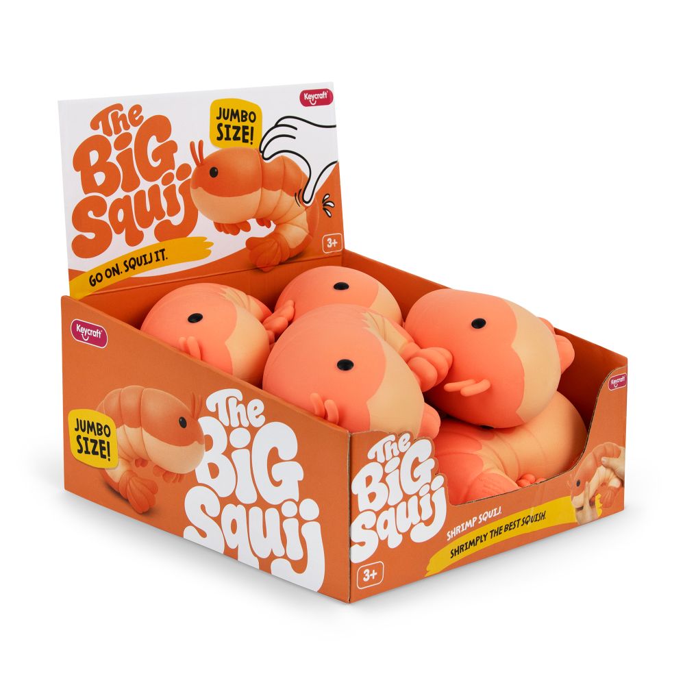 Big Squij Shrimp Slow-Rise Squishy Sensory Toy - Keycraft