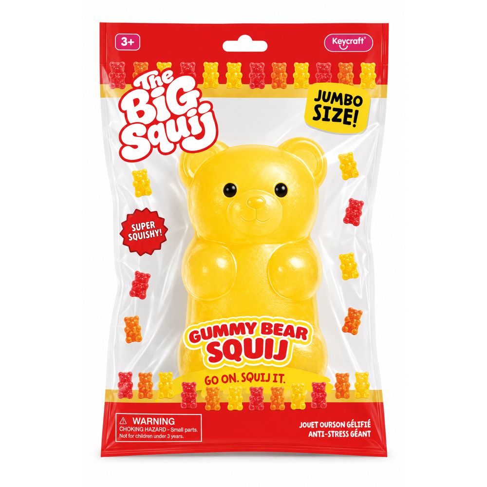 Big Squij Gummy Bear Slow-Rise Squishy Sensory Toy - Keycraft