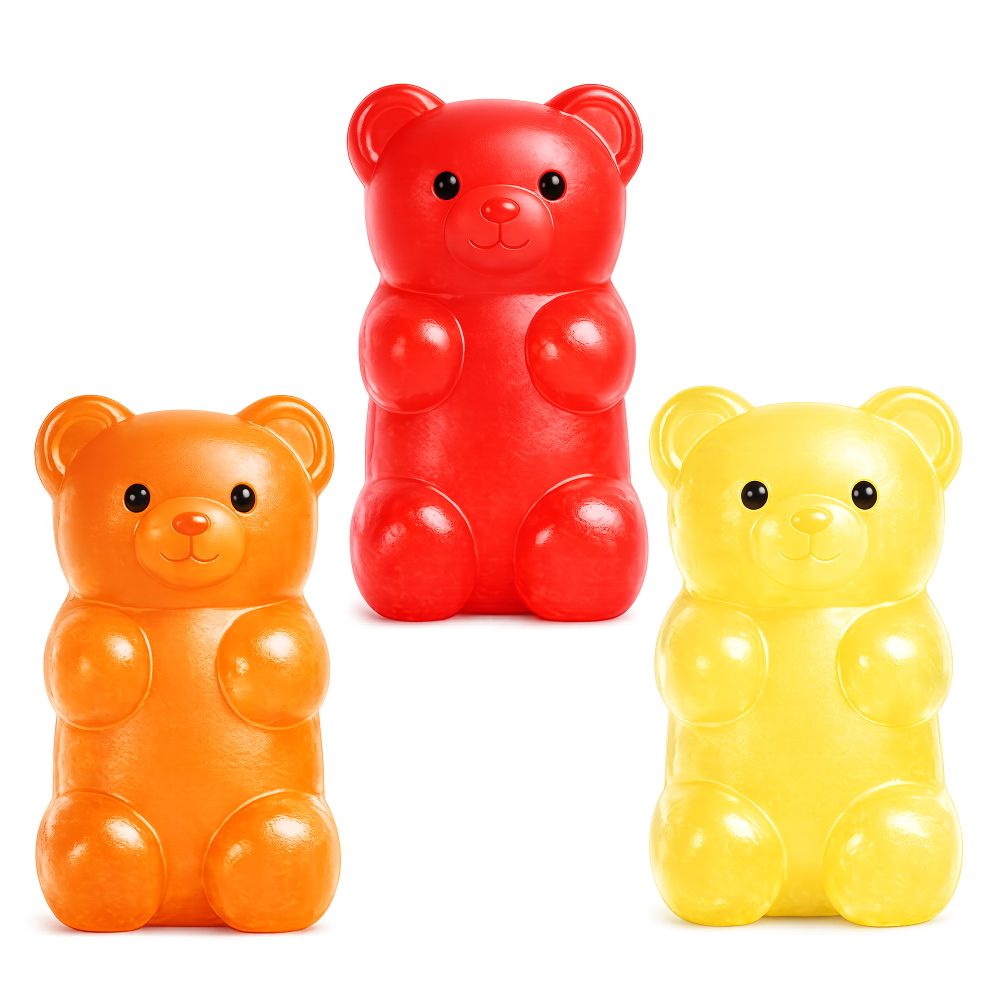 Big Squij Gummy Bear Slow-Rise Squishy Sensory Toy - Keycraft