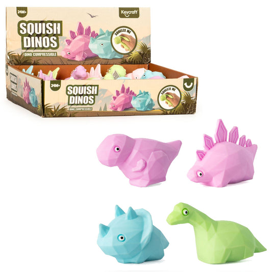 Geometric Squishy Dinosaur - Squish Fidget Sensory Toy by Keycraft Age 2+