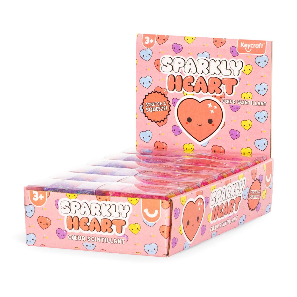 Sparkly Squishy Heart Sensory Toy Keycraft (Assorted)