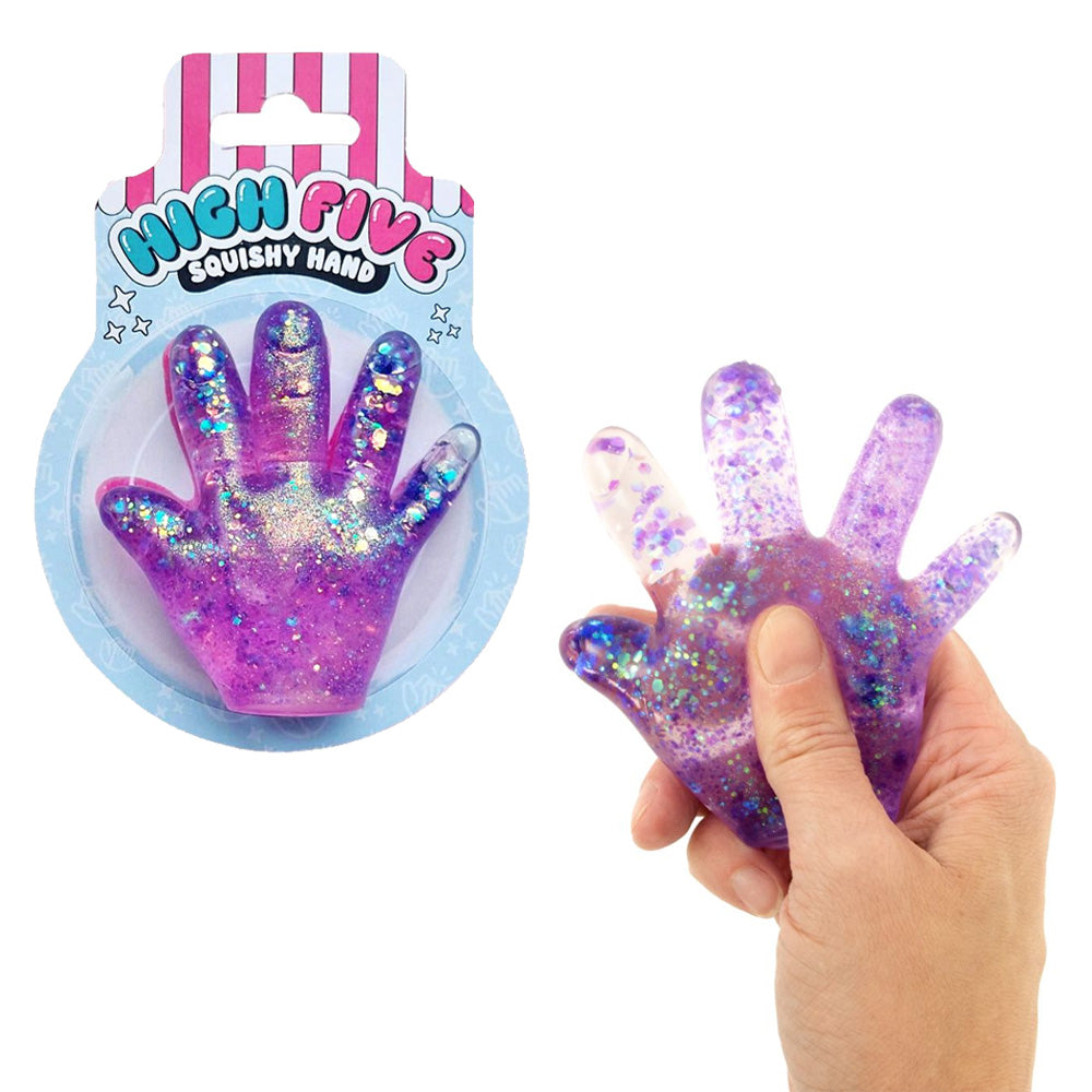 Squishy Sparkly High Five Hand Sensory Toy
