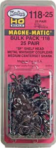 Kadee 118-25 No.118 SF Whisker Bulk Pack Magne-Matic Couplers (25pr) HO