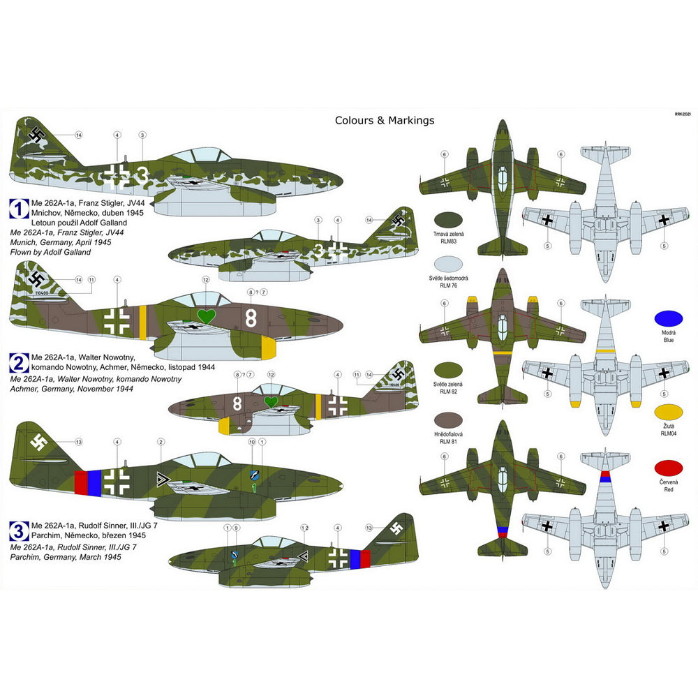 Kovozavody Prostejov CL7216 Messerschmitt Me-262A 'Schwalbe' 1:72 Model Kit