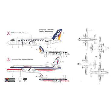 Kovozavody Prostejov 2001 Saab 340 American Eagle/JAC 1:200 Model Kit