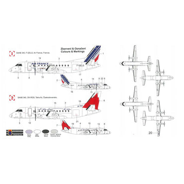 Kovozavody Prostejov 2003 Saab 340 Air France/Tatra Air 1:200 Model Kit