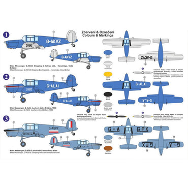 Kovozavody Prostejov 72317 Miles Messenger M.38 'Civil Liveries' 1:72 Model Kit