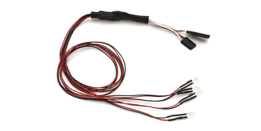 Kyosho LED Light Unit Set (2 Clear / 2 Red, 5mm, 400mm Wire)