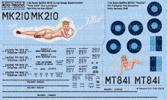 Kits World 132023 Aircraft Decals 1:32 Supermarine Spitfire Mk.VIII/IXc (2) Mk.I
