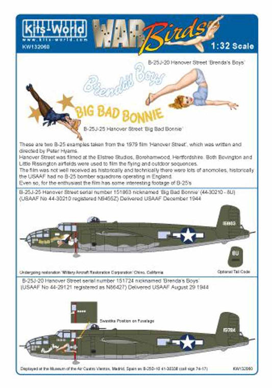 Kits World 132060 Aircraft Decals 1:32 Hannover Street Mitchells' North-American