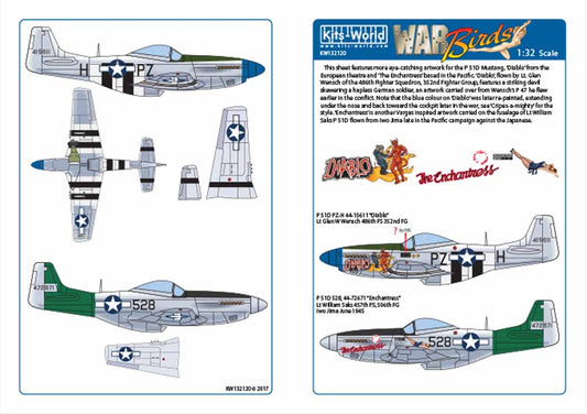 Kits World 132120 Aircraft Decals 1:32 North-American P-51D Mustang 44-15611 PZ-