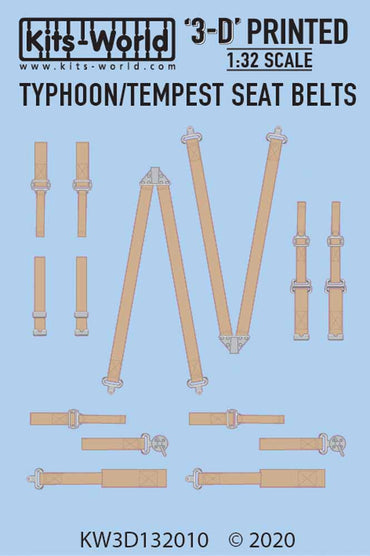 Kits World 3D132010 3D Printed Decal 1:32 WWII Fighter Set Hawker Typhoon -
