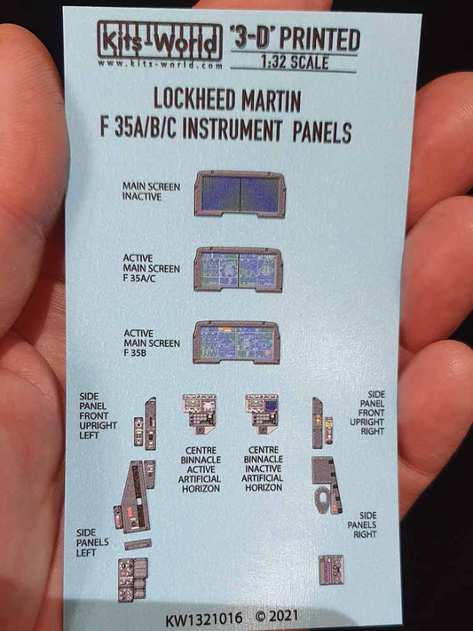 Kits World 3D1321016 3D Printed Decal 1:32 Lockheed-Martin F-35A, F-35B, F-35C L