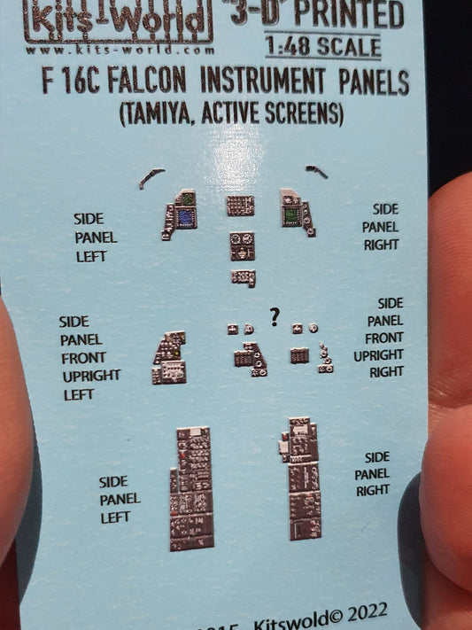 Kits World F-16CJ Instrument Panels Screens On 1:48 Decals Tamiya Model 60198