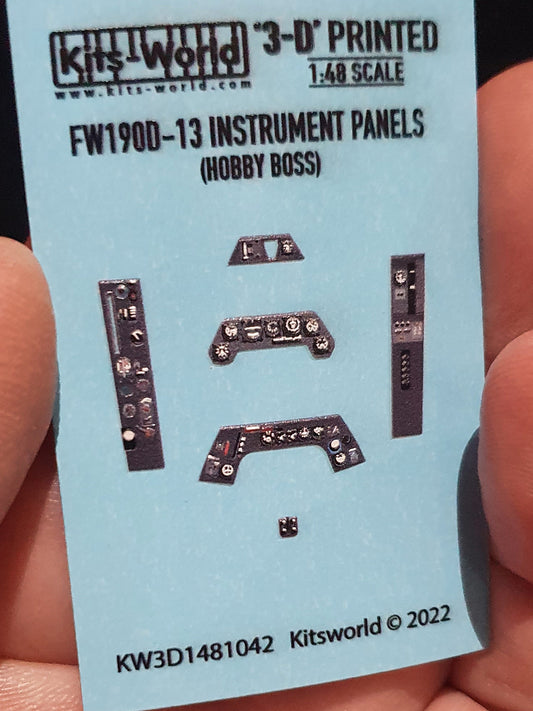 Kits World Focke-Wulf FW190D-13 Instrument Panels 3D Colour 1:48 Hobby Boss Kits