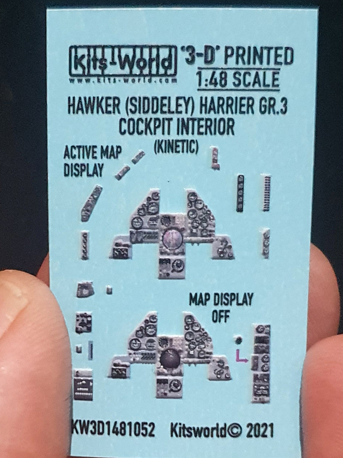 Kits World BAe Harrier GR.3 3D Colour Cockpit Interior 1:48 Kinetic Kit Decals