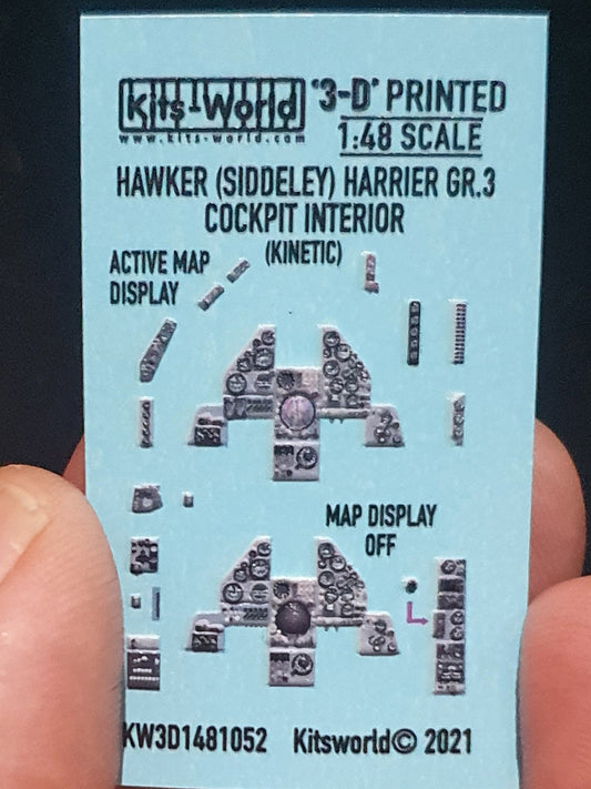 Kits World BAe Harrier GR.3 3D Colour Cockpit Interior 1:48 Kinetic Kit Decals
