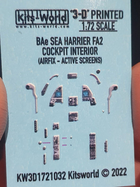 Kits World BAe Harrier FA.2 Cockpit Interior w/Active Screens 1:72 Airfix Kits